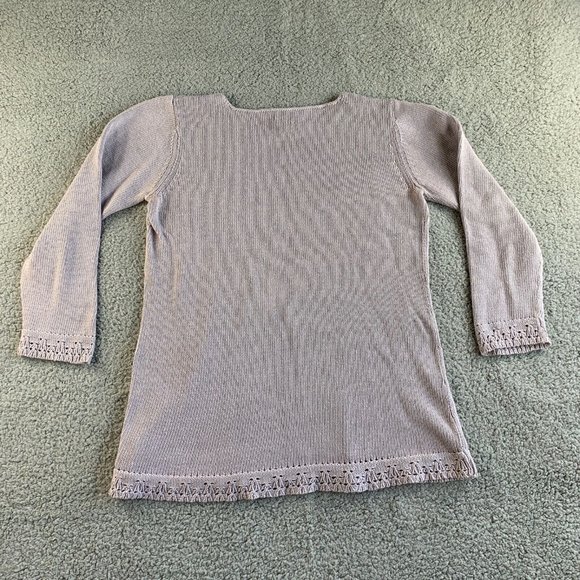 J. Jill Tunic Sweater Womens Medium Chunky Knit Long Sleeve Purple Bohemian Boho - Picture 2 of 11